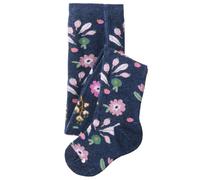Strumpfhose Blumen indigoblau 74/80