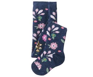 Strumpfhose Blumen indigoblau 74/80