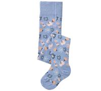 Strumpfhose Blumen rauchblau 74/80