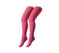 Strumpfhose CAMANO "2er Pack", Mädchen, Gr. 122/128, pink (shocking pink), 95% Polyester, 5% Elasthan, Strumpfhosen Strumpfhose (74436963-122) shocking pink