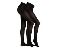 2er Pack camano Comfort Soft Baumwolle Strumpfhosen Damen 9999 - black S/M