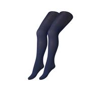 2er Pack camano Warm & Cozy Thermo Teddy Strumpfhose Kinder 5801 - blue 122/128