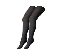 2er Pack camano Warm & Cozy Thermo Teddy Strumpfhose Kinder 9703 - dark grey mix 122/128