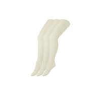 Strumpfhose S.OLIVER "3er Pack", Mädchen, Gr. 98/116, weiß (sanftes weiß), 90% Polyamid, 10% Elasthan, Strumpfhosen Strumpfhose (50825518-98) sanftes weiß