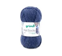 Strumpfwolle Hot Socks uni, 75% Schurwolle, 25% Polyamid, Oeko-Tex Standard, 50g, 210m, Farbe 59, jeans meliert