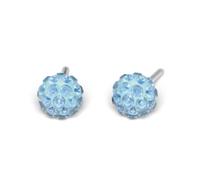 Studex Hypoallergenic Earrings Ohrringe Kristall oder Aquamarine Feuerball (6mm, Aquamarine)