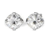 STUDEX Sensitive by, Kronenfassung Cubic Zirkonia Rund Ohrstecker 2-8mm, Chirurgenstahl poliert, 7 Varianten