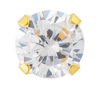 Studex Sensitive Regular Round Zirkonia CZ Vergoldete Ohrstecker 6mm Klauenfassung