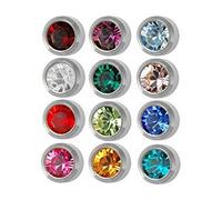 Studex Surgical Steel 4mm Regular Size Ear Piercing Earrings Studs 12 Pair Mixed Colors White Metal by