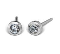 Studex TUBE Hypoallergenic Earrings Ohrringe April Kristall, Chirurgenstahl, Rundfassung (2mm)