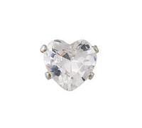 Studex TUBE Hypoallergenic Earrings Ohrringe, Cubic Zirconia Herz Cut, Chirurgenstahl, 5 mm