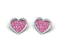 Studex TUBE Hypoallergenic Earrings Ohrringe Herz Pink, 6 mm, Glitter