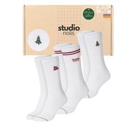 Studio Nolis Weihnachtssocken 3er Set Weihnachts Tennissocken Geschenk für Männer & Frauen Crew Socks Stickerei-Tannenbaum-Auto Baumwolle Oekotex 100 (43-46, Holiday Season)