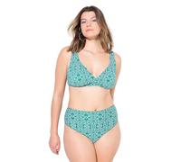 Studio Untold Damen große Größen Übergrößen Plus Size Bikini Slip, Panty, High Waist, Ikat-Print, Shaping grün 54 838810466-54
