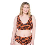 Studio Untold Damen große Größen Übergrößen Plus Size Bikini-Top, Softcups, Palmenprint, Shaping kürbis 46 840852663-46