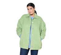 Studio Untold Damen große Größen Übergrößen Plus Size Blouson Jacke, länger und Oversized, Wolloptik apfelgrün 46+ 847502420-46+