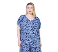 Studio Untold Damen große Größen Übergrößen Plus Size Blusenshirt, Oversized, Leoprint himmelblau 50+ 841681728-50+