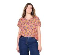 Studio Untold Damen große Größen Übergrößen Plus Size Blusenshirt, Oversized, Paisley, V-Ausschnitt Pflaume 58+ 838995837-58+