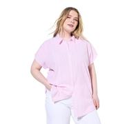 Studio Untold Damen große Größen Übergrößen Plus Size Blusenshirt, Oversized, Strukturstreifen pink 42+ 841632806-42+