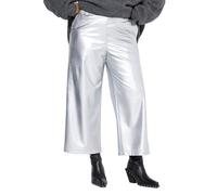 Studio Untold Damen große Größen Übergrößen Plus Size Culotte, Wide Legs, Leder-Optik Silber 50 845749131-50