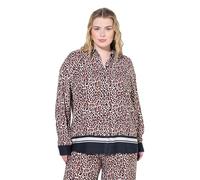 Studio Untold Damen große Größen Übergrößen Plus Size Hemdbluse, Oversized, Leo, Saumbordüre hell-beige 46+ 840836660-46+