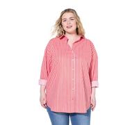 Studio Untold Damen große Größen Übergrößen Plus Size Hemdbluse, Oversized, Streifen hibiskusrot 42+ 840753510-42+