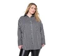 Studio Untold Damen große Größen Übergrößen Plus Size Hemdbluse, Oversized, Streifen schwarz 50+ 840753100-50+