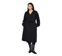 Studio Untold Damen große Größen Übergrößen Plus Size Hemdblusenkleid, A-Linie, Hemdkragen, Bindegürtel schwarz 54+ 847626100-54+