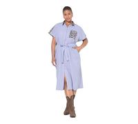 Studio Untold Damen große Größen Übergrößen Plus Size Hemdblusenkleid, Oversize Shape, Leo-Patch dunkel blau 46+ 842201741-46+