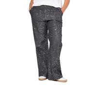 Studio Untold Damen große Größen Übergrößen Plus Size Hose in Jeans-Optik, Wide Legs, Pailletten, Glitzer Black 58 838867100-58