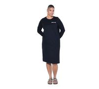 Studio Untold Damen große Größen Übergrößen Plus Size Jerseykleid, A-Line, Midilänge, Bogen Writingprint, Langarm schwarz 50+ 848796100-50+