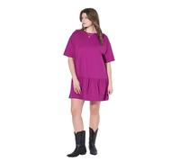 Studio Untold Damen große Größen Übergrößen Plus Size Jerseykleid, A-Linie, Saumvolant, Halbarm Magenta 54+ 849429818-54+