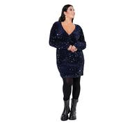 Studio Untold Damen große Größen Übergrößen Plus Size Kleid, Wickeloptik, Pailletten, V-Ausschnitt Navy 46+ 825248740-46+