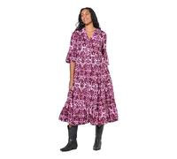 Studio Untold Damen große Größen Übergrößen Plus Size Maxikleid, A-Line, Alloverprint, Volants rosa 50+ 844032519-50+