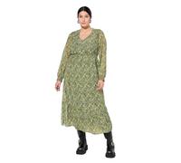 Studio Untold Damen große Größen Übergrößen Plus Size Maxikleid, A-Line, Flower Print, Wrap-Effekt moosgrün 50+ 838287438-50+