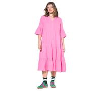 Studio Untold Damen große Größen Übergrößen Plus Size Maxikleid, A-Line, Musselin, Stehkragen, Volants, 3/4-Ärmel hellpink 50+ 819697549-50+