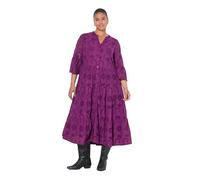 Studio Untold Damen große Größen Übergrößen Plus Size Maxikleid, Lochstickerei, Volants, 3/4-Ärmel beerenpink 50+ 842601839-50+