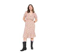 Studio Untold Damen große Größen Übergrößen Plus Size Midikleid, A-Linie, Minimal-Flowers, Volant Offwhite 46+ 839929200-46+