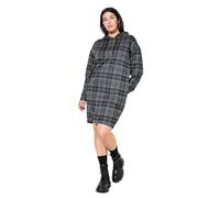 Studio Untold Damen große Größen Übergrößen Plus Size Midikleid, Oversized, Jersey, Karo, Kapuze, Langarm schwarz 46+ 834493100-46+