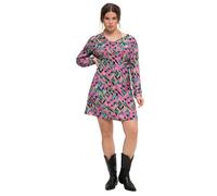 Studio Untold Damen große Größen Übergrößen Plus Size Minikleid, Fitted Fit, Colorprint, Langarm hellpink 46+ 830022549-46+