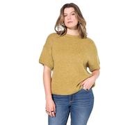 Studio Untold Damen große Größen Übergrößen Plus Size Pullover, Oversize Shape, Fancy-Strick, Halbarm helloliv 42+ 840722310-42+