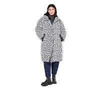 Studio Untold Damen große Größen Übergrößen Plus Size Steppmantel, Leo-Muster, 2-Wege-Zipper, Kapuze schwarz 50+ 845362100-50+
