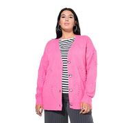 Studio Untold Damen große Größen Übergrößen Plus Size Strickjacke, Oversized, Heart-Muster, V-Ausschnitt pink 50+ 827305802-50+