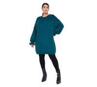 Studio Untold Damen große Größen Übergrößen Plus Size Strickkleid, Oversized, Rüschenärmel Petrol 46+ 843464755-46+