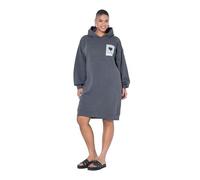 Studio Untold Damen große Größen Übergrößen Plus Size Sweatkleid, Oversized, Kapuze dunkelgrau Melange 46+ 848843118-46+