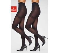 Stützstrumpfhose LASCANA, Damen, Gr. M (40/42), schwarz, Obermaterial: 84% Polyamid, 16% Elasthan, uni, elastisch, Strumpfhosen, mit verstärktem Höschenteil (583148-M) schwarz