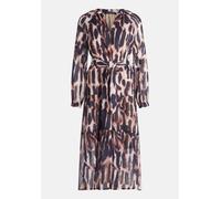 Sommerkleid BETTY BARCLAY "Damen Stufenkleid langarm", Damen, Gr. 36, Normalgrößen, blau (dunkelblau, rosé), Obermaterial: 100% Polyester. Futter: 100% Polyester., Casual, lässig geschnitten lang, Kle