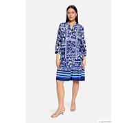 Sommerkleid BETTY BARCLAY "Damen mit 3/4 Arm", Damen, Gr. 36, Normalgrößen, dunkelblau, weiß, Obermaterial: 100% Viskose, ausgestellt kurz, V-Ausschnitt, Kleider Sommerkleid (23666529-36) dunkelblau,