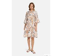 Sommerkleid BETTY & CO "Damen mit Print", Damen, Gr. 42, Normalgrößen, cream, rot, Obermaterial: 85% Viskose, 15% Polyamid, lässig geschnitten kurz, Rundhals, Kleider Sommerkleid (33452259-42) cream, 