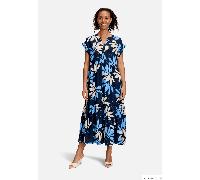 Stufenkleid mit Print Dunkelblau/Blau 38
